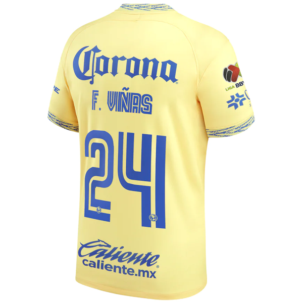 Nike Club America Authentic Custom Name Match Home Jersey w/ Liga MX Patch 23/24 (Lemon Chiffon/Blue Jay) Size XL