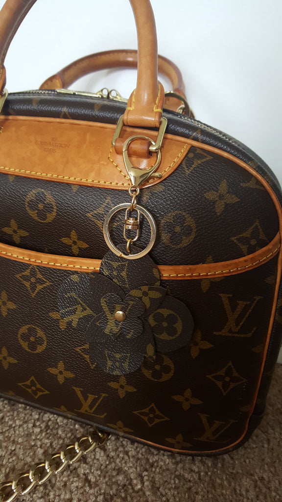 Louis Vuitton Dog Bag Charm and Key Holder Monogram Brown in Calf