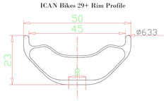 ICAN 29er 50mm Width Carbon Fat Bike Wheelset Clincher Tubeless Ready ...