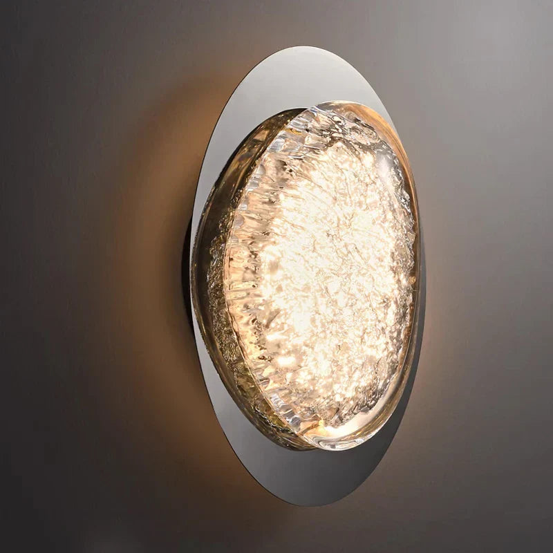 Moderne LED vegglampe | Krystallglass & stålvegglampe