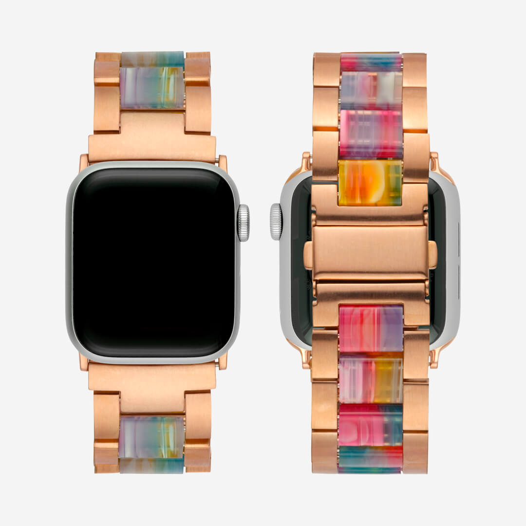 Lisbon Apple Watch Band - Vintage Rose Gold / Rainbow