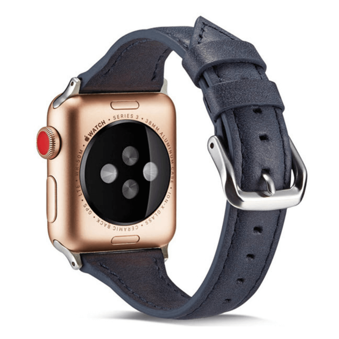 Slim Leather Apple Watch Band - Basalt