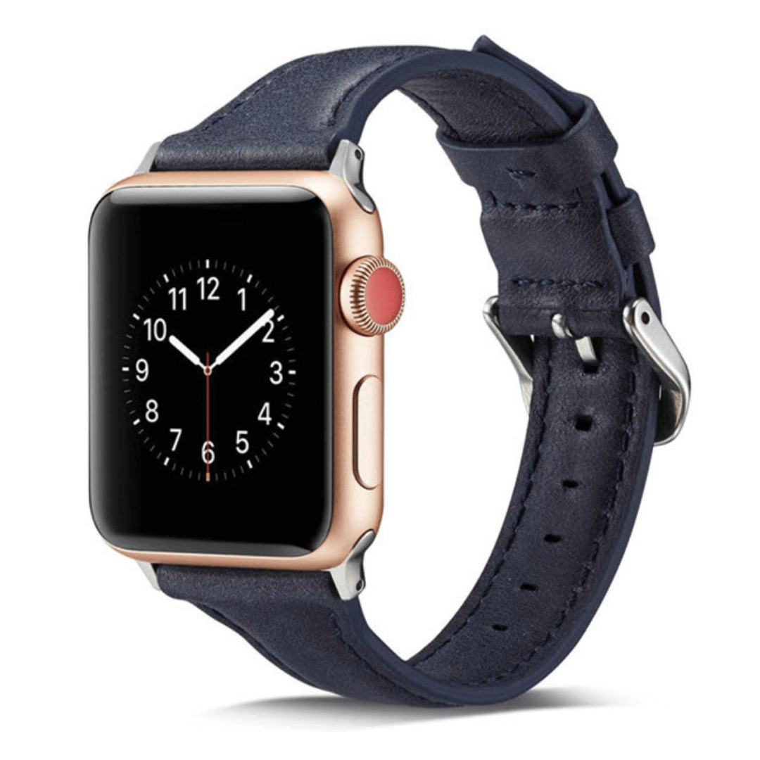 Slim Leather Apple Watch Band - Basalt