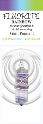 POD - Pendant - Rainbow Fluorite DT - Silver Plated Wire Wrap