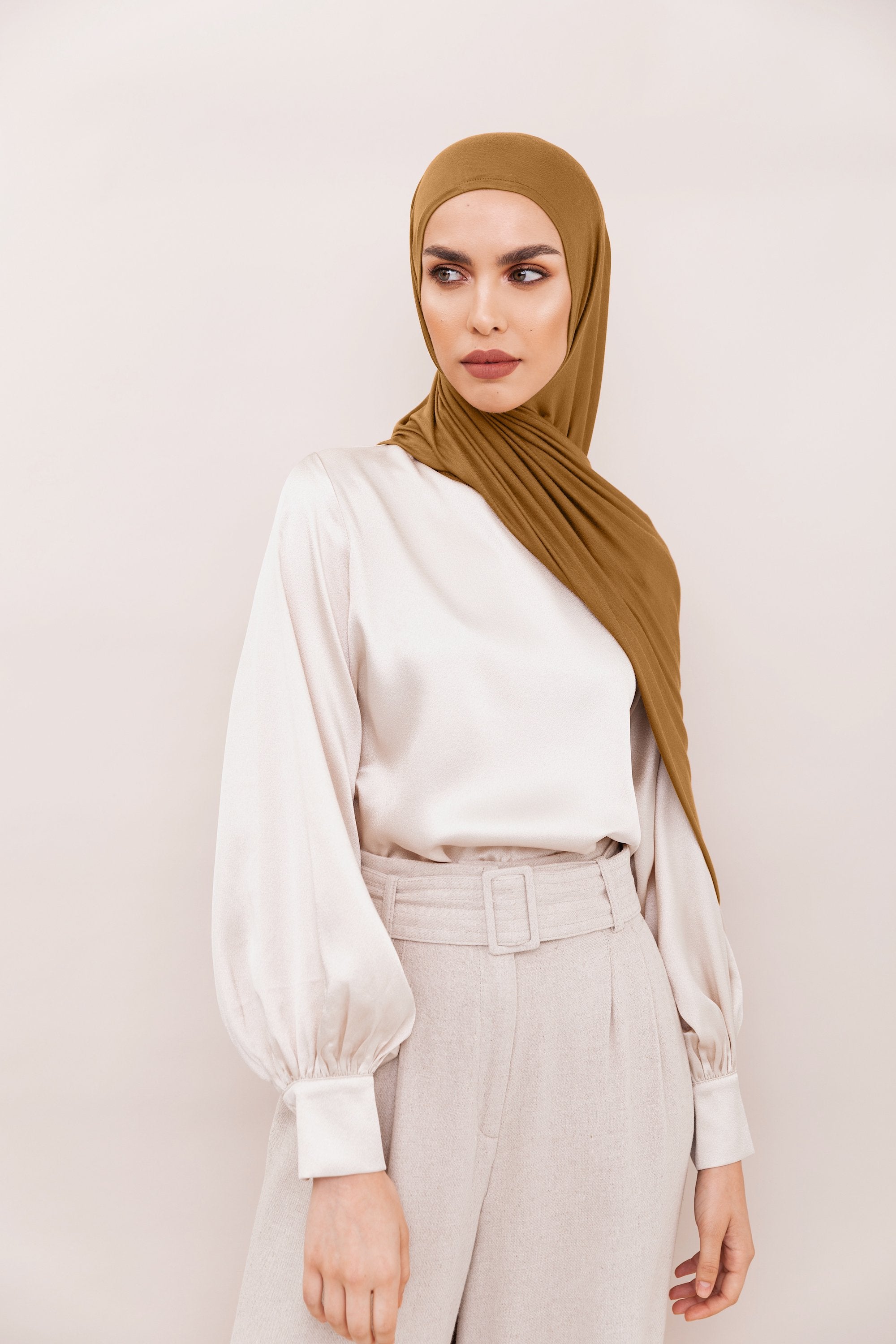 Instant Premium Jersey Hijab - Dark Taupe