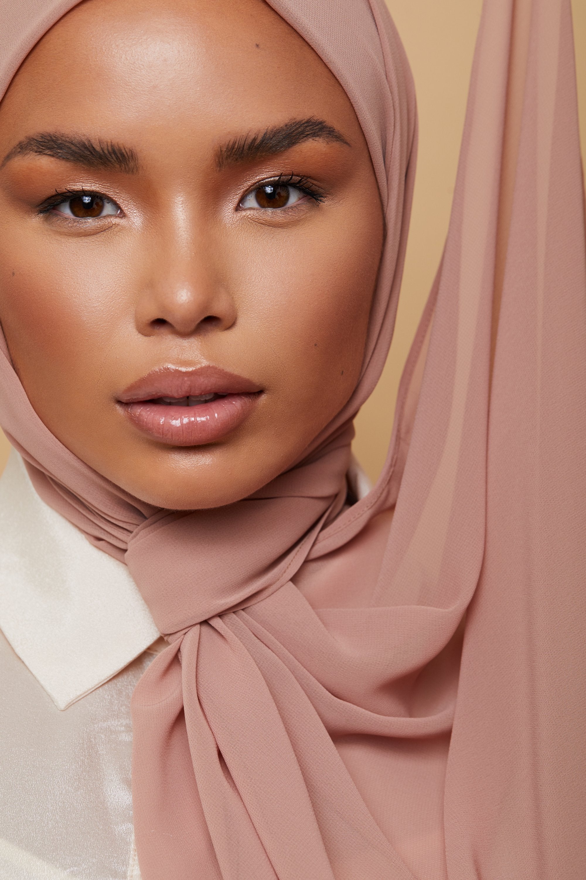 Luxury Chiffon Hijab - Pink Taupe