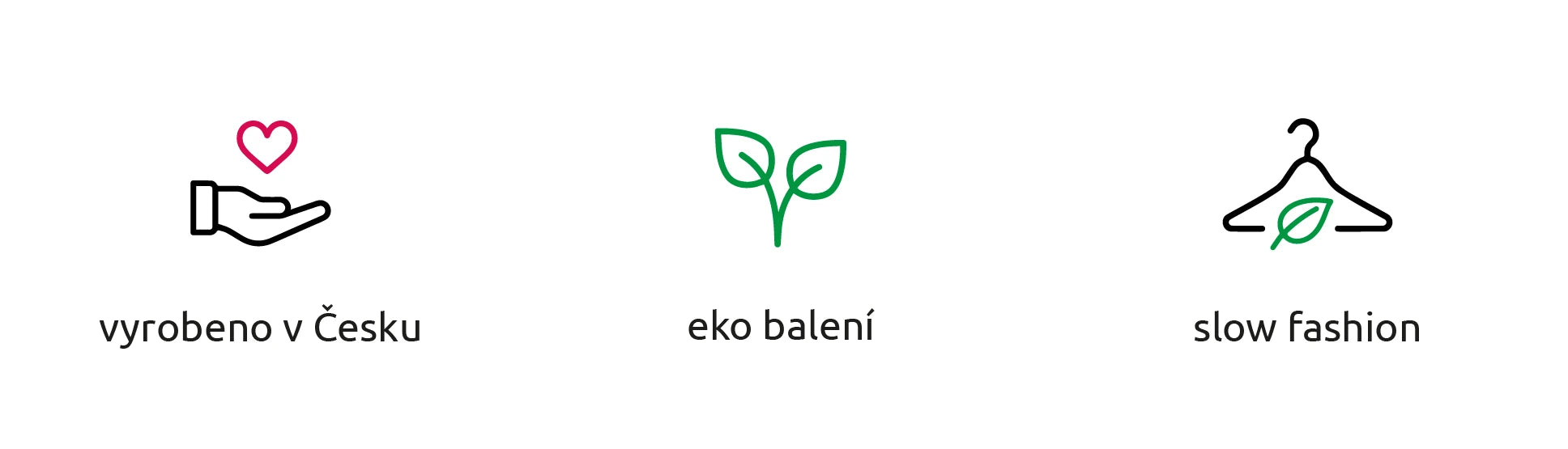 Glowly produktové výhody - vyrobeno v Česku, eko balení, slow fashion