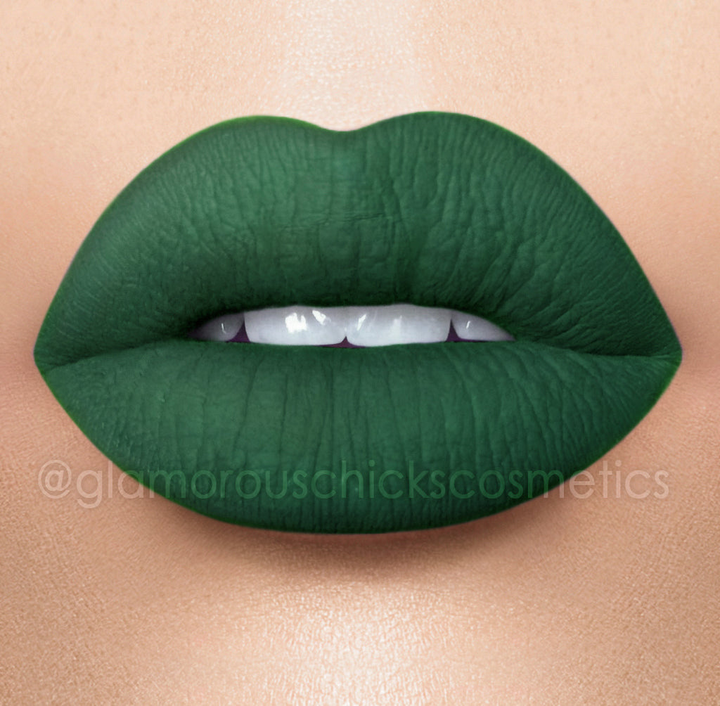 green matte lip