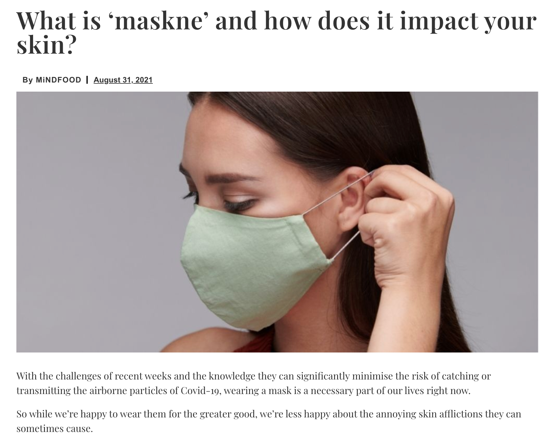 What is Maskne & how does it impact your skin?