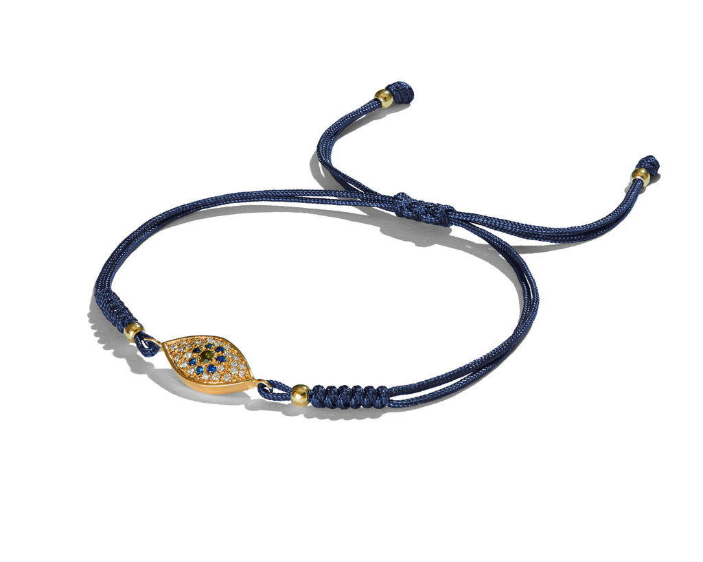Black Diamond Beads 18k Yellow Gold Bar Macrame Bracelet Handmade Jewe –  Mettlle