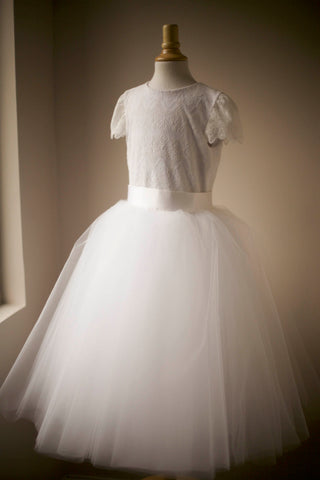 first holy communion dress with bohemian lace