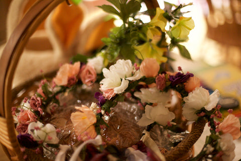 floral crowns with ribbon