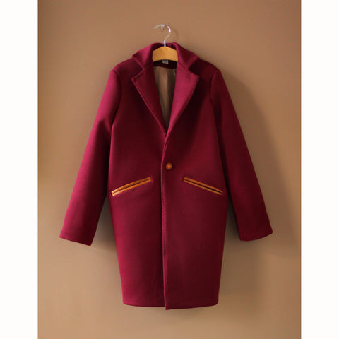 Burgundy Wool Coat 