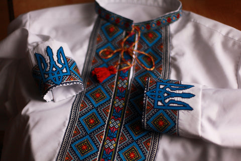 Ukrainian embroidered mens shirt