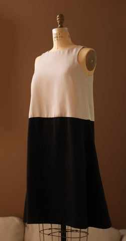 a-line color block dress