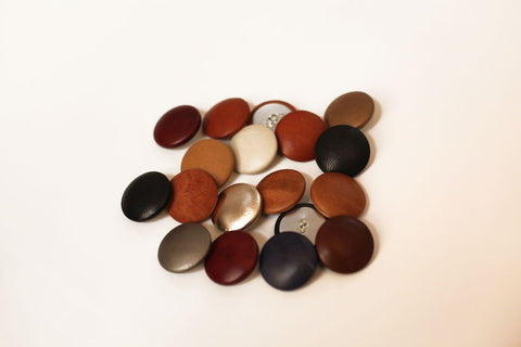 cognac leather buttons