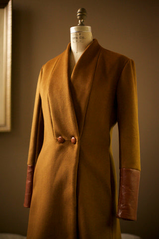 cognac wool coat