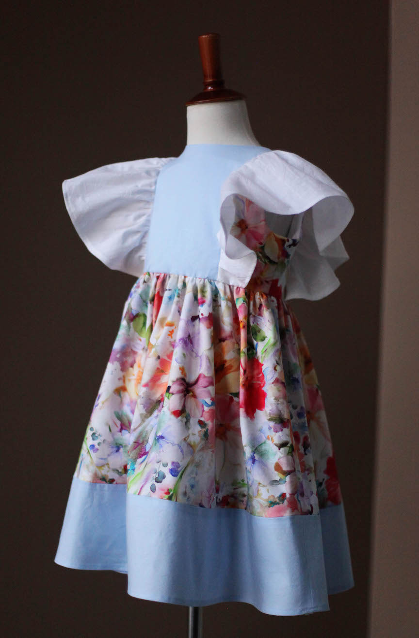 light blue pinafore dress