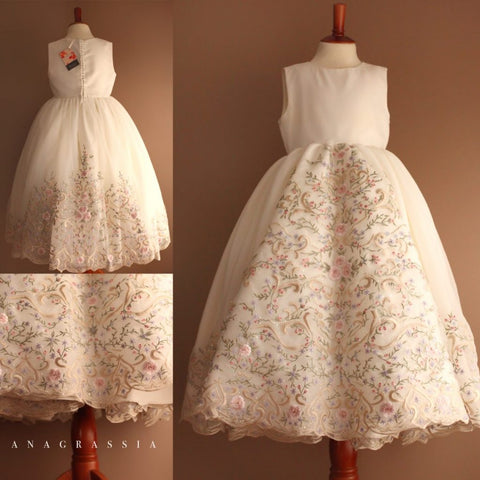 recycled wedding dress into custom communion dress