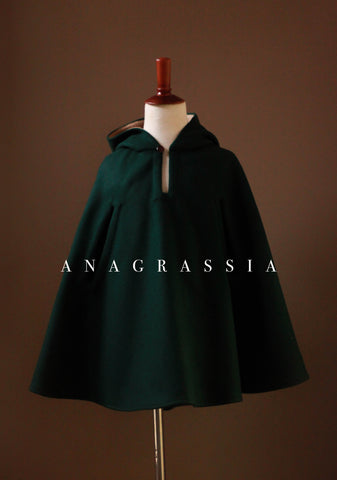 Green Wool Cape Kids