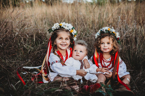 Ukrainian hand embroidered christening gown