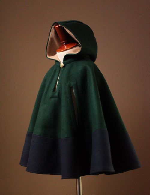 A N A G R A S S I A Womens Dark Green Wool Cape S