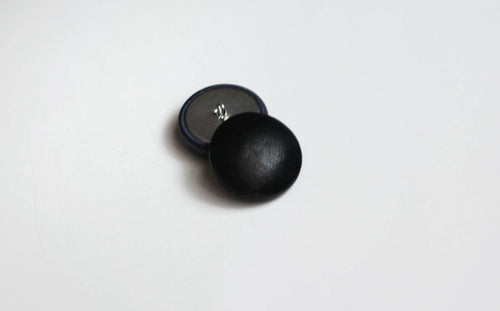 Black Leather Buttons (Quantity 2)