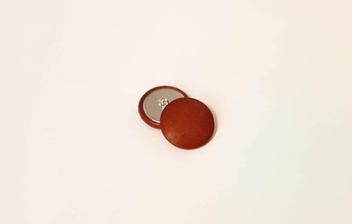 Cognac Leather Buttons (Quantity 2)