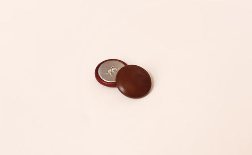 Dark Brown Leather Buttons (Quantity 2)