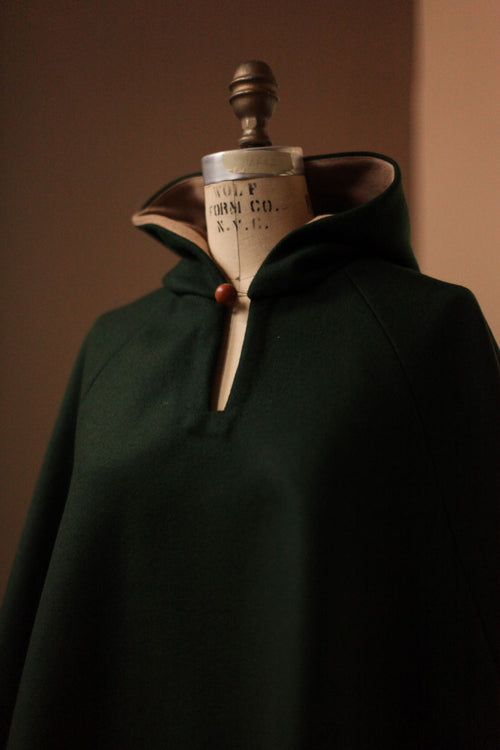 Townsends Girls' Hooded Cape Dark Green