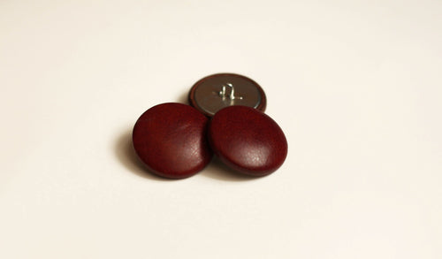 Mahogany Leather Buttons (Quantity 3)