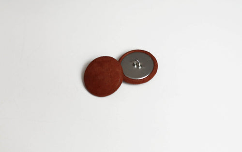 Suede Cognac Leather Buttons (Quantity 2)