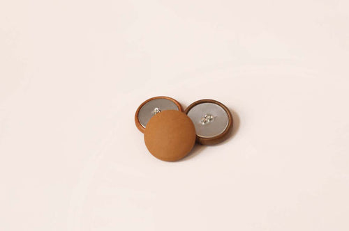Tan Leather Buttons (Quantity 3)