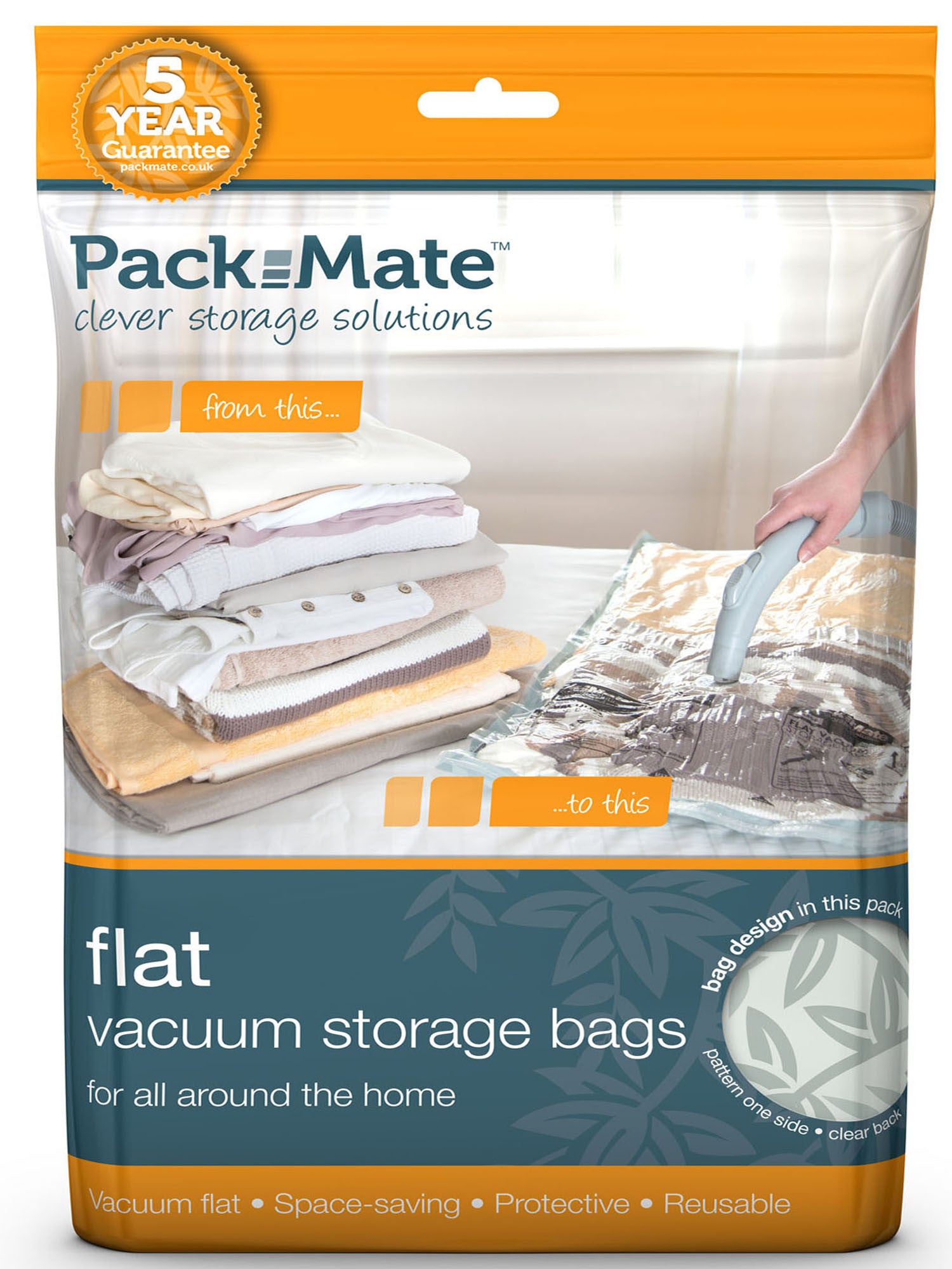 2pc Jumbo Flat Vacuum Bag Set Packmate Home Storage Direct