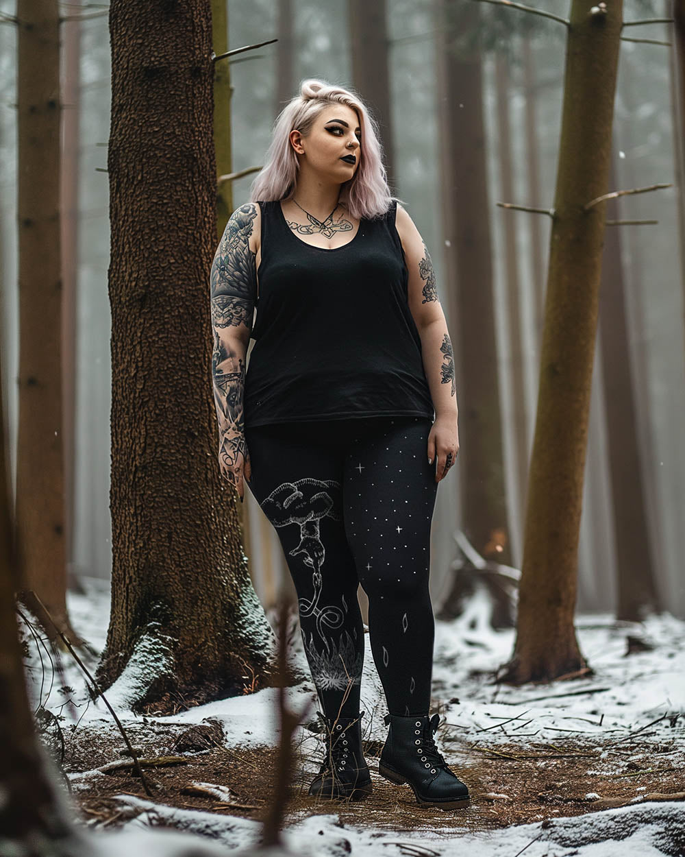 Constellation Plus Size Leggings - UPF 50+ Protection Witchy