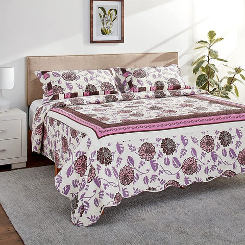 floral quilt and bedspread