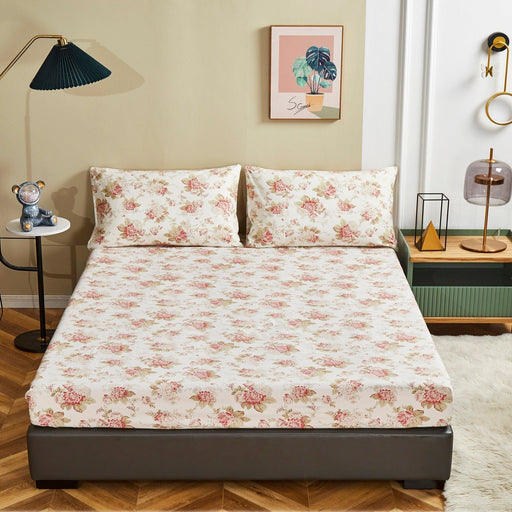 DaDa Bedding Romantic Roses Lovely Spring Pink Floral Quilted Scalloped  Bedspread Set (JHW879)