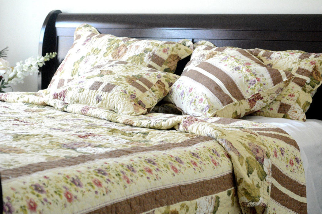 Dada Bedding Dusty Roses Garden Ivory Yellow Brown Floral