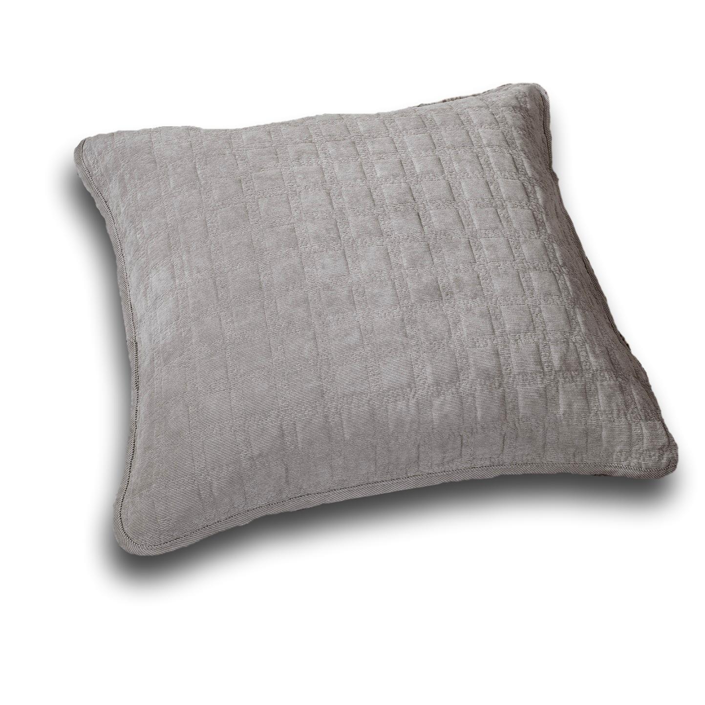 DaDa Bedding Corduroy Sherpa Backside Soft Grey Euro Pillow Sham Cover, 26" x 26" (JHW858)