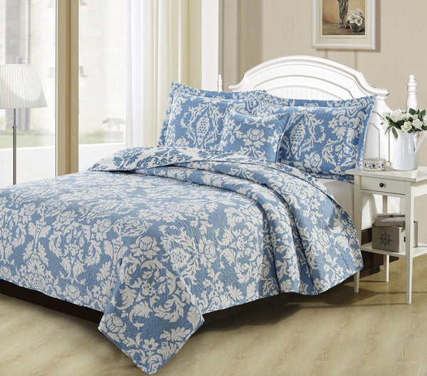 light blue quilt bedding