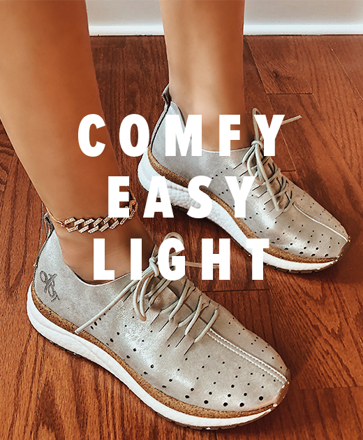 comfy easy lightweight sneakers in silver