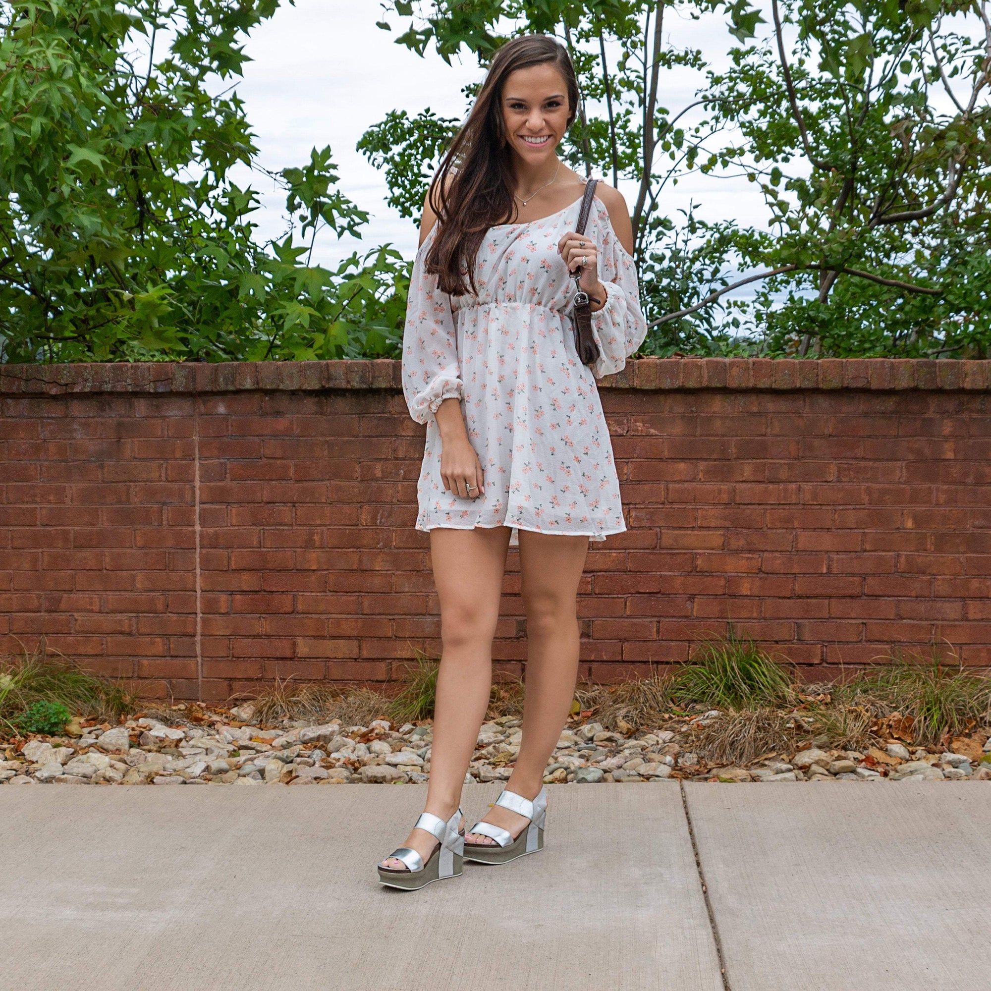 Bushnell in Silver Wedge Sandals 