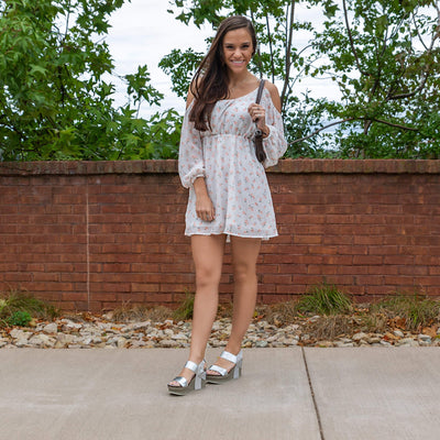 Bushnell in Silver Wedge Sandals 