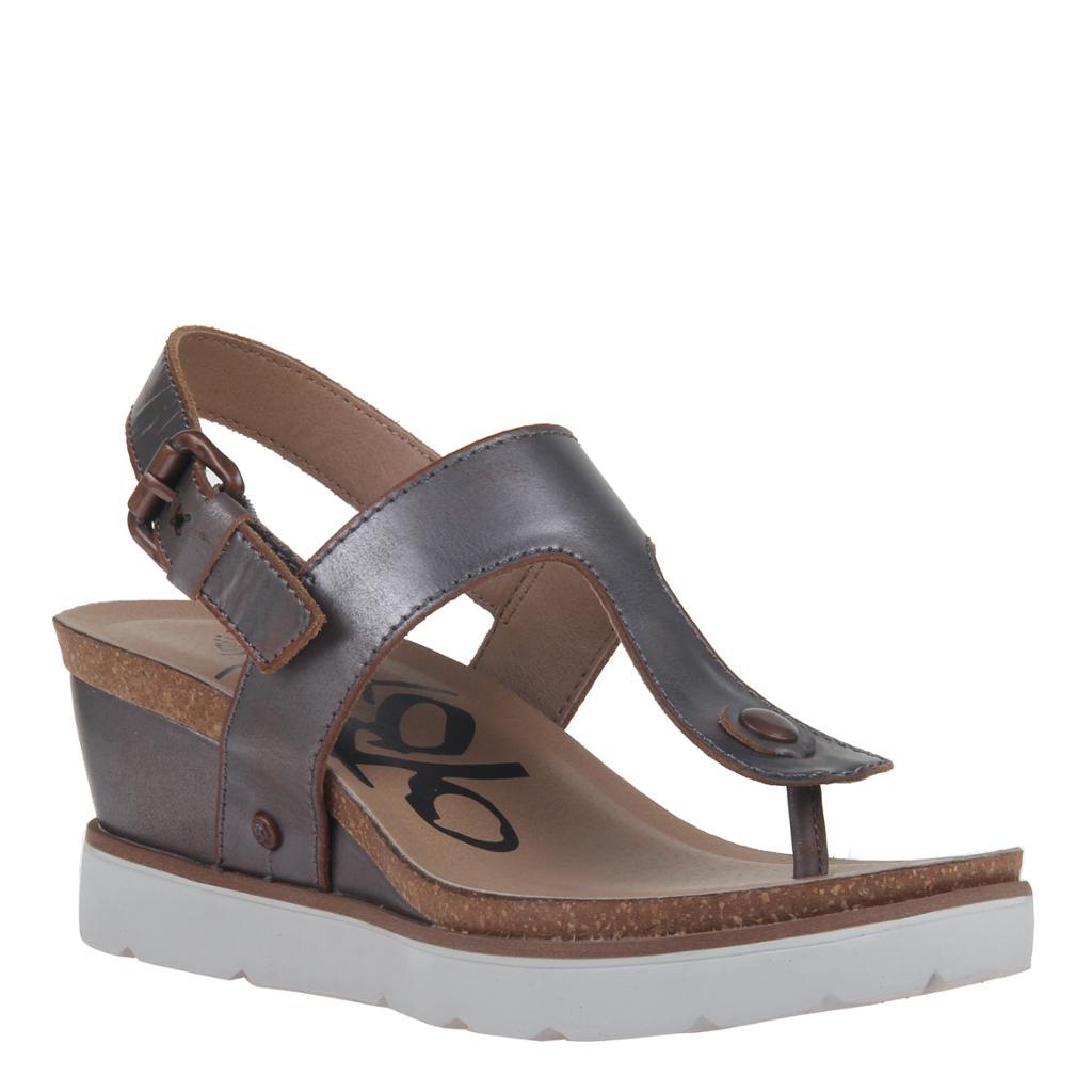 Boathouse in Pewter Wedge Sandals 