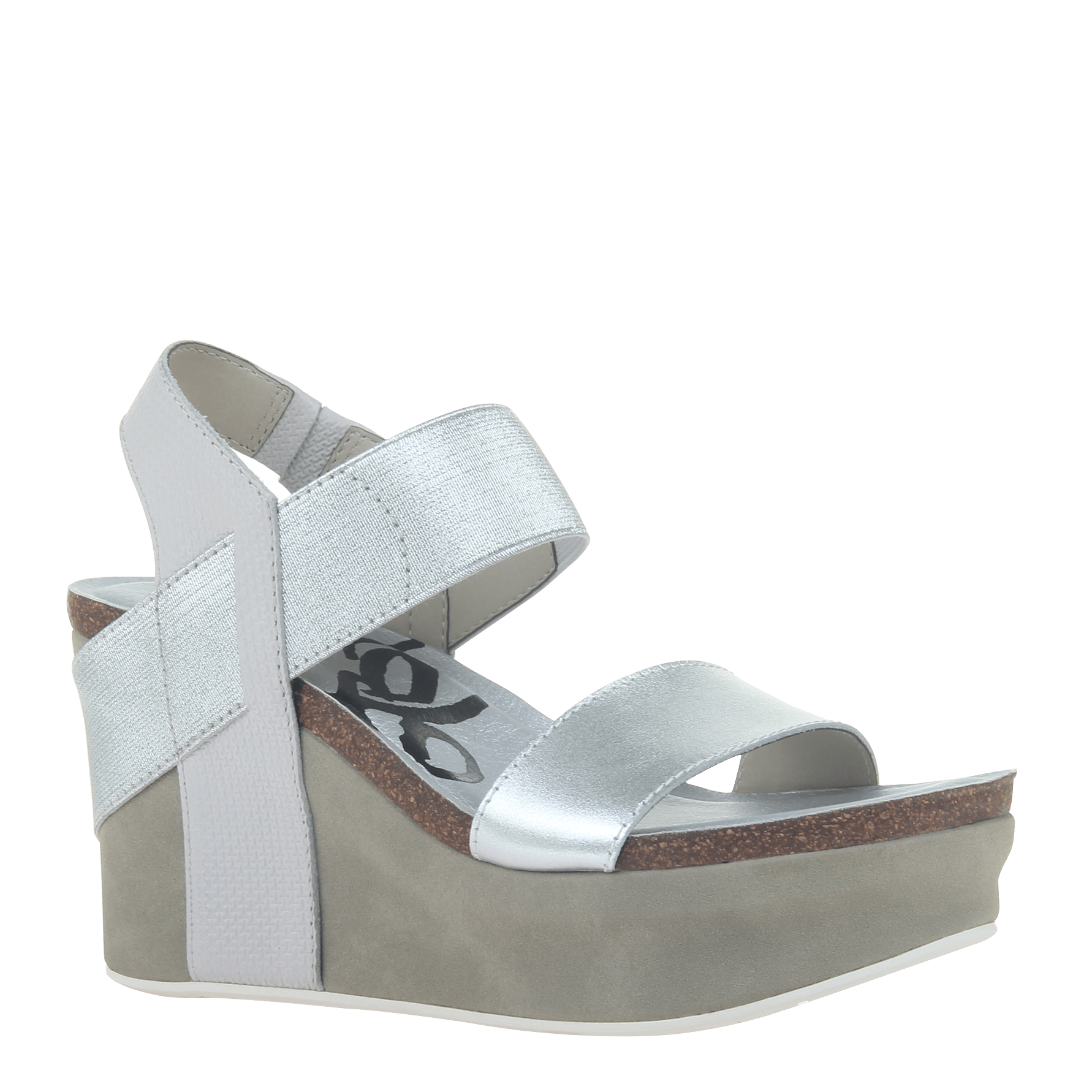 silver wedge high heels