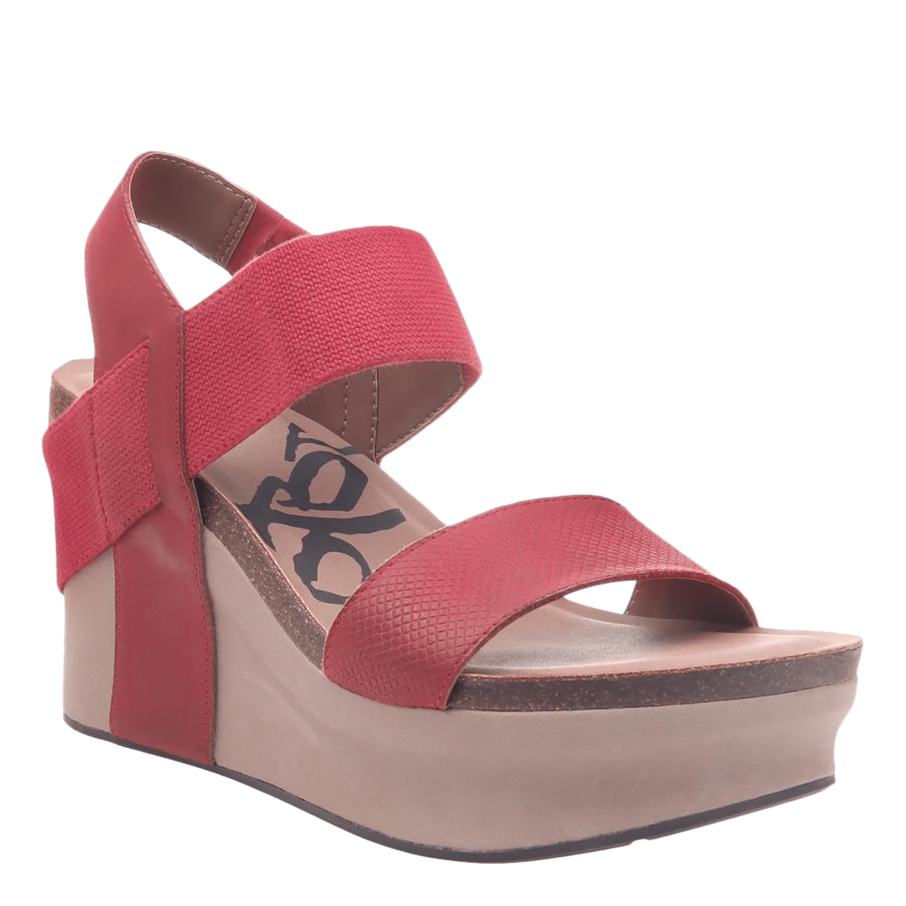 red wedge shoes