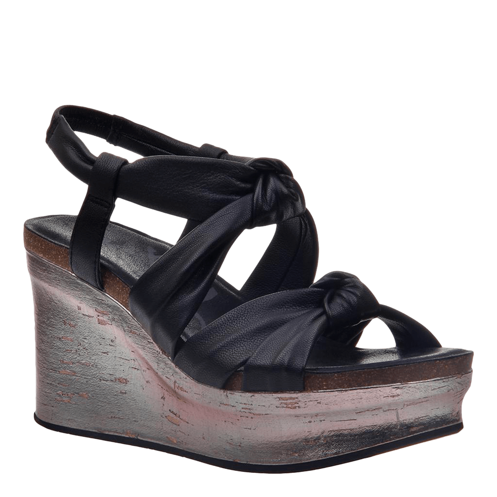 Far Side in Black Wedge Sandals | Women 