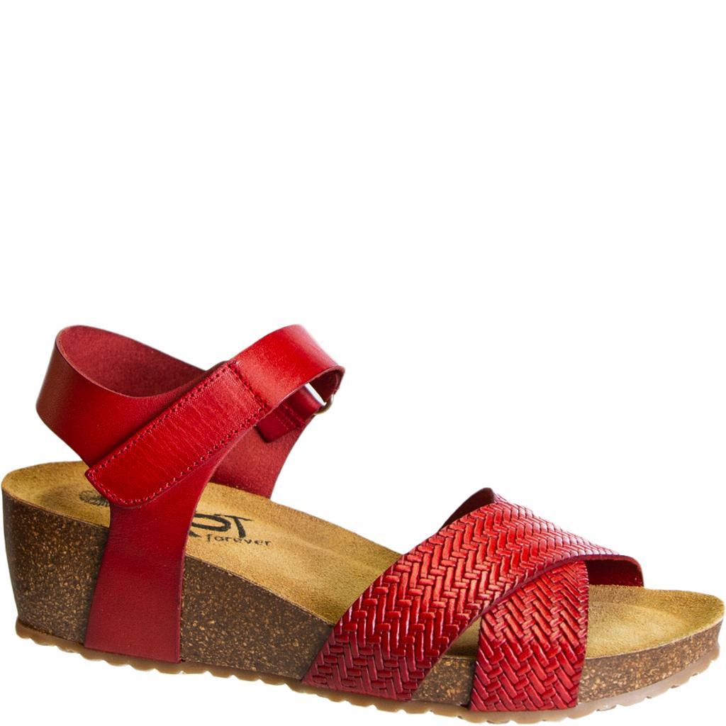 Harriett in Red Wedge Sandals | Women's 