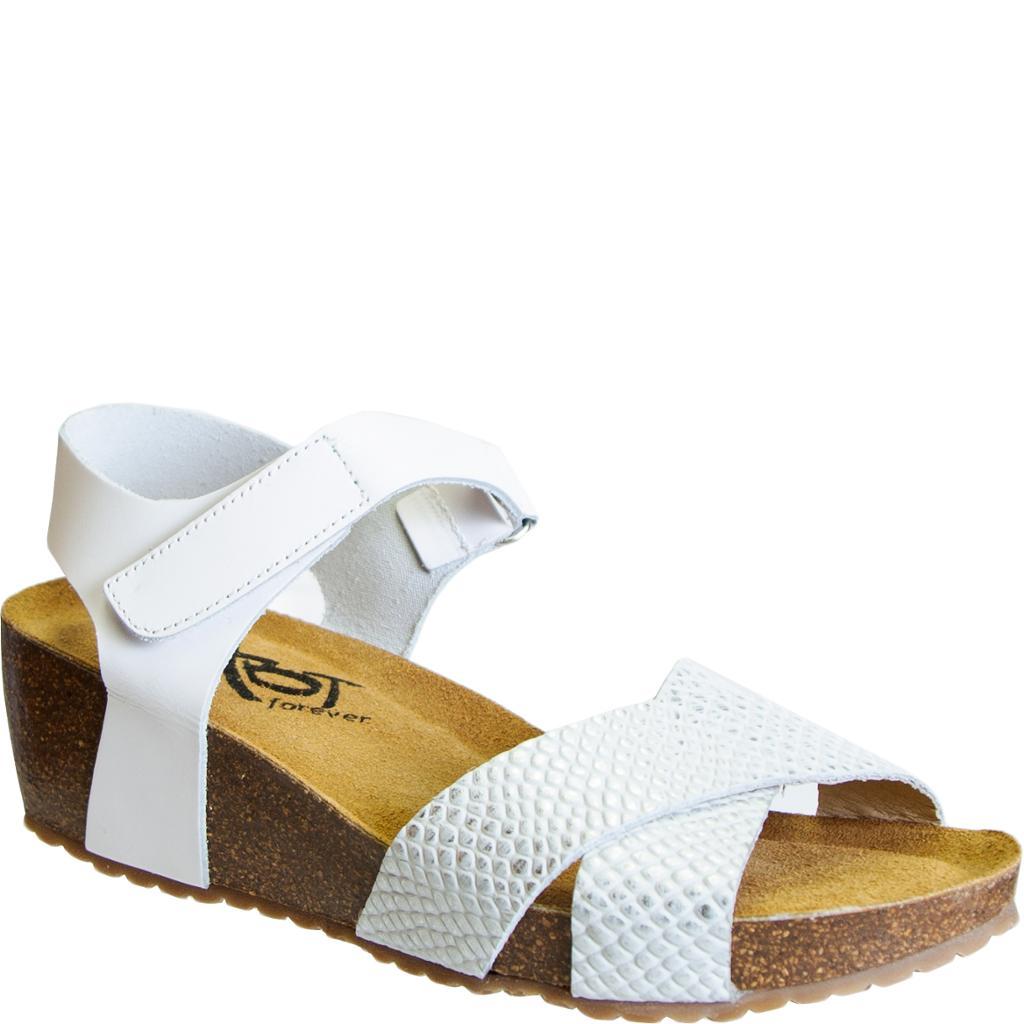 Harriett in White Wedge Sandals | Women 