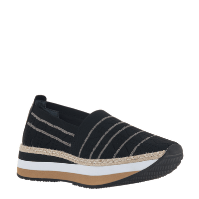 black espadrilles slip on